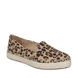 Leopard Print Espadrille Slip-On for Women - Tan/Brown